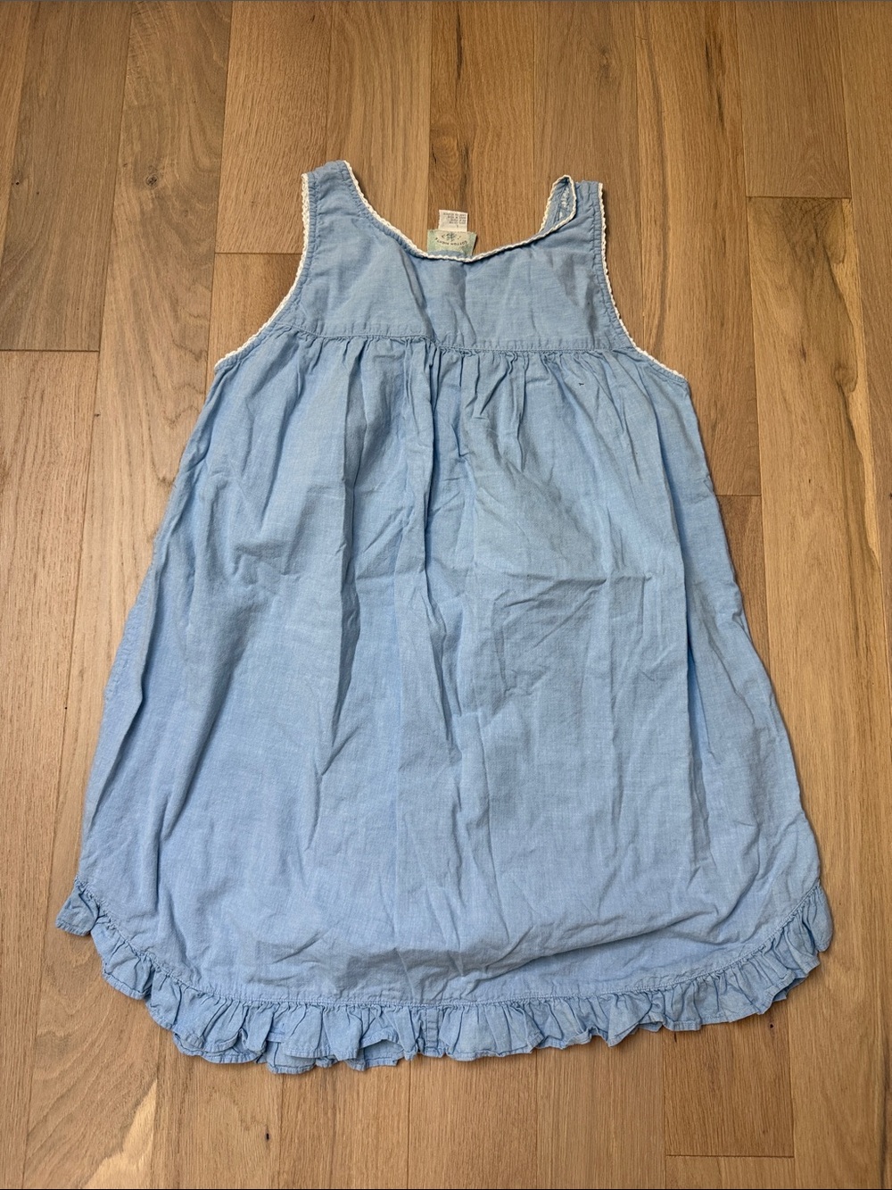 Cottagecore Dainty Feminine 100% Cotton Nights Embroidered Sleeveless Nightgown - Picture 5 of 6